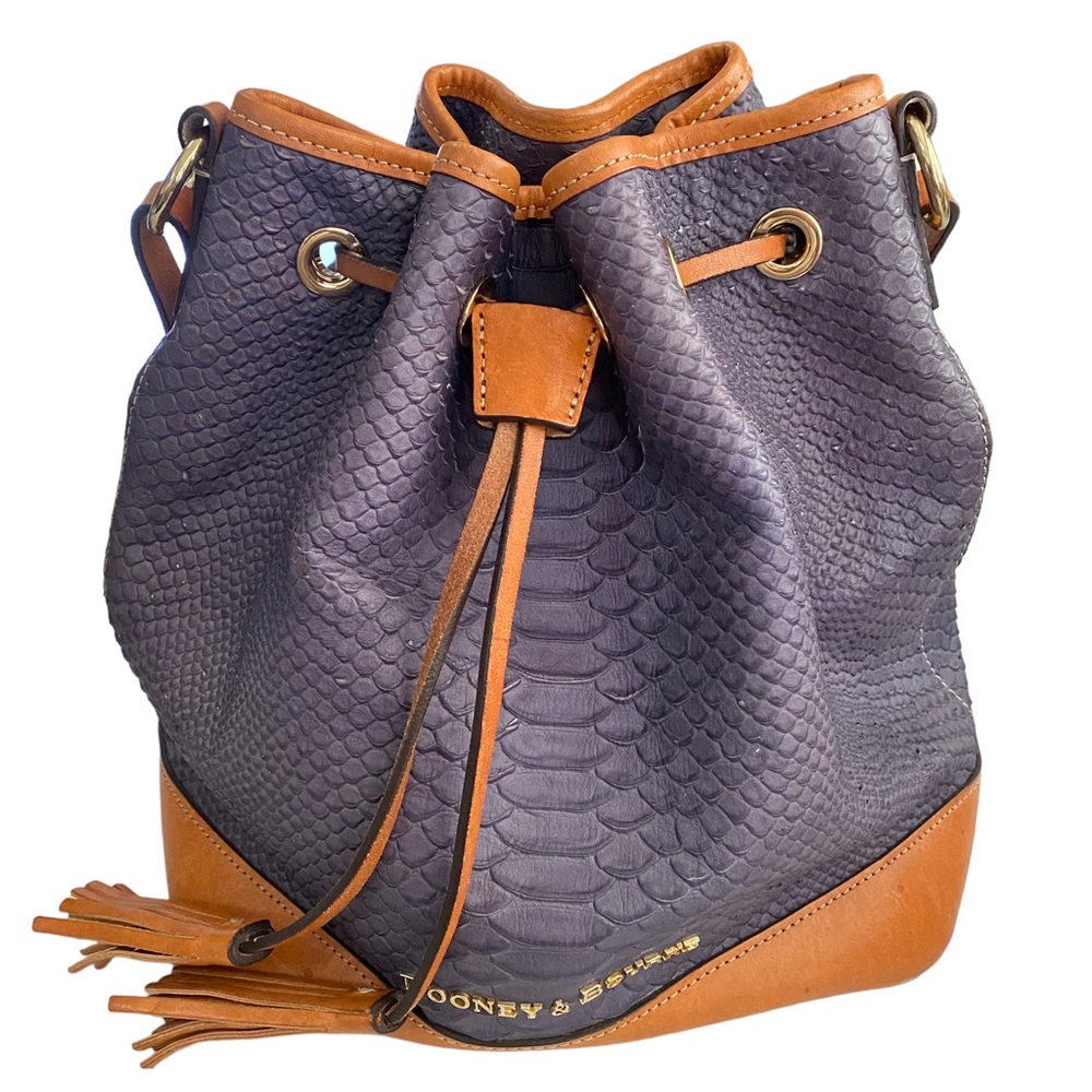 Dooney and Bourke drawstring bucket Snakeskin Texture Shoulder Bag - Picture 3 of 16